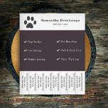 Pet Services Tear Off Strips Flyer<br><div class="desc">A Flyer with Tear Off Strips and cat paw illustrations. Fully customisable,  it can be suitable for all kinds of pet services such as dog walker,  cat sitting,  rabbit feeding,  fish care,  bird care,  plant watering,  pet boarding,  etc. You can change the cat paw by your logo or photo.</div>