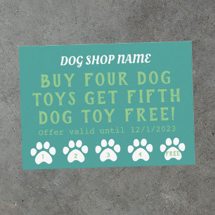 Pet Shop Dog Toy Loyalty Card 