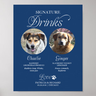 Pet Signature Drinks Wedding Sign with Photo