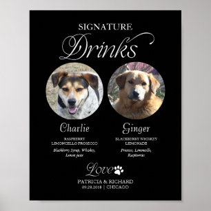 Pet Signature Drinks Wedding Sign with Photo