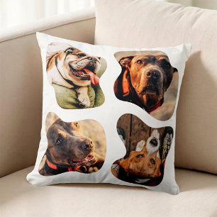 Pet Simple Modern Playful Four Photo Cushion
