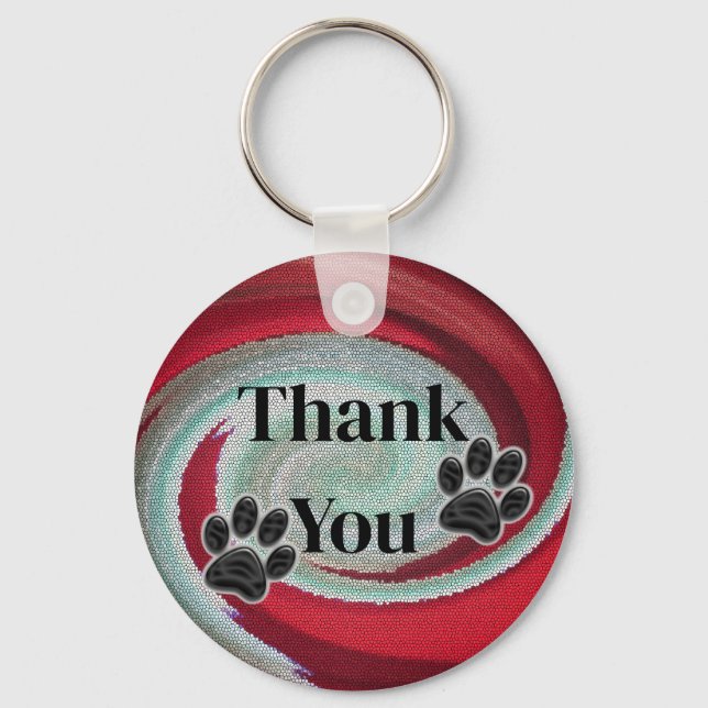 Pet Sitter Appreciation Dog Walker Red Swirl Key Ring (Front)