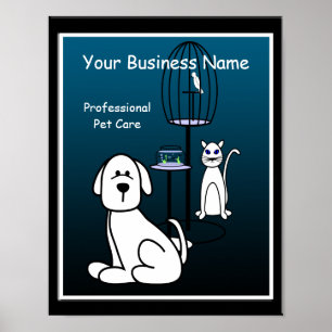 Pet Sitter Boarding Business Sign Poster