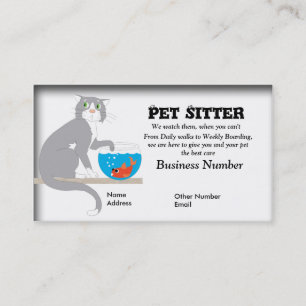 Pet sitter business card