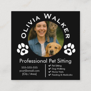 Pet Sitter Business Card   Custom Photo & Name 