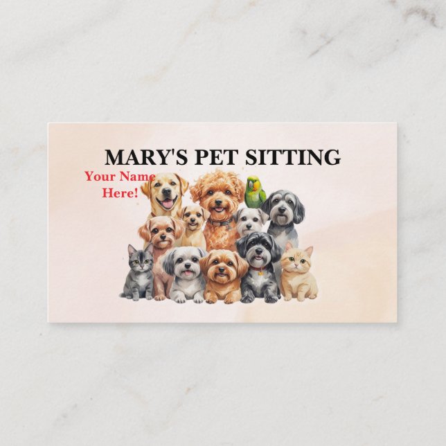 Pet Sitter Business Card Dog Walker (Back)