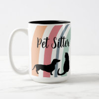 'Pet Sitter' Cheerful Rainbow Dog Cat Silhouette