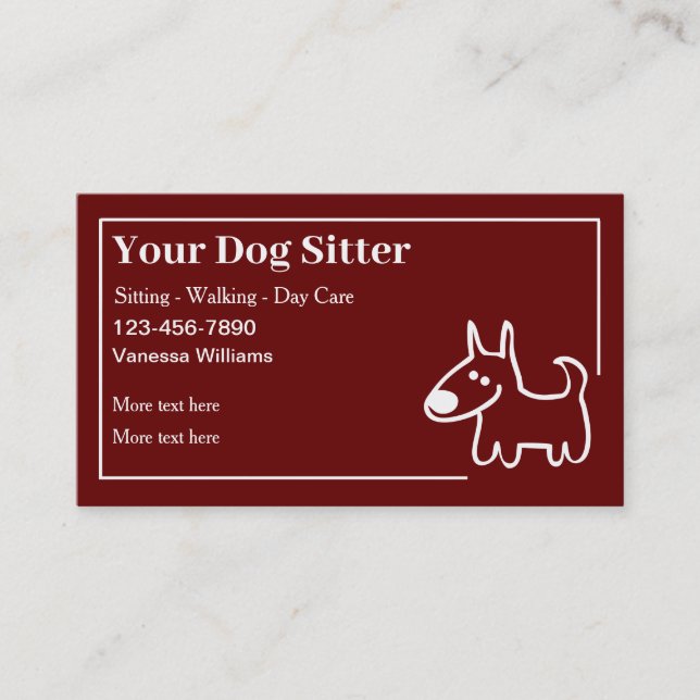 Pet Sitter Cute Dog Theme Business Card (Front)