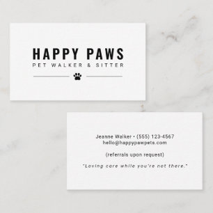 Pet Sitter & Dog Walker Business Card