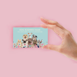 Pet Sitter Dog Walker Floral Puppy Business Card
