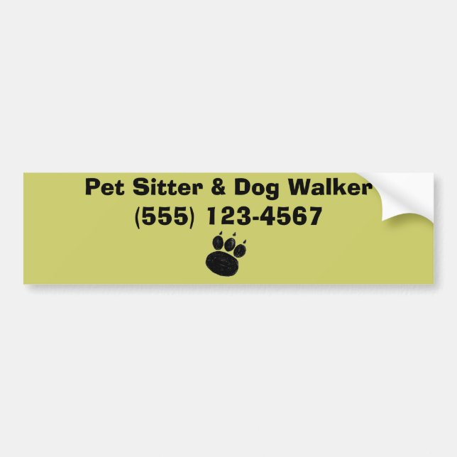 Pet Sitter & Dog Walker Paw Print Bumper Sticker (Front)