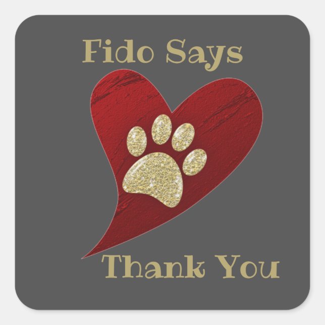 Pet Sitter Dog Walker Thank You Heart Appreciation Square Sticker (Front)