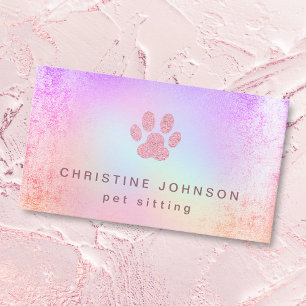 pet sitter paw print logo business card