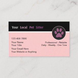 Pet Sitter Trendy Simple Business Cards