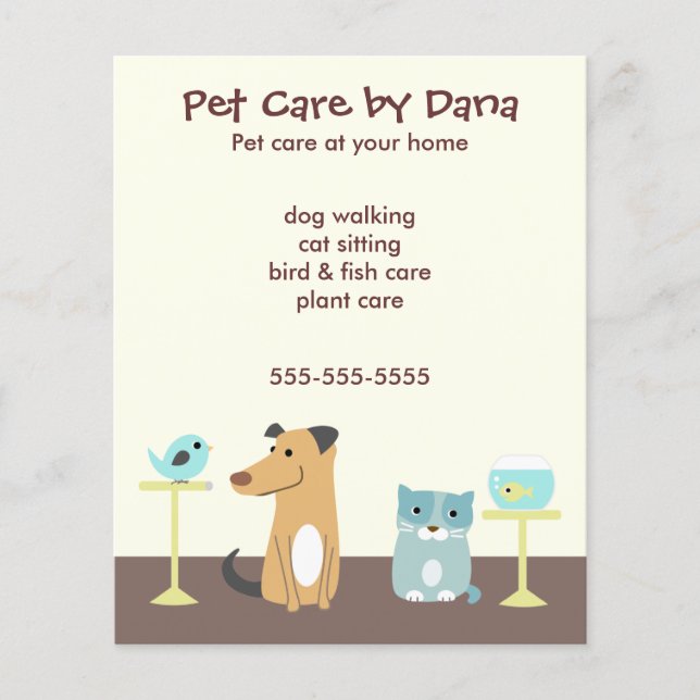 Pet Sitter's Advertising Flyer (Front)