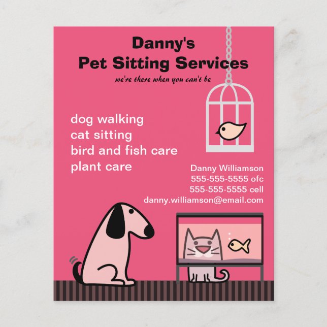 Pet Sitter's Dog & Cat Red Flyer (Front)