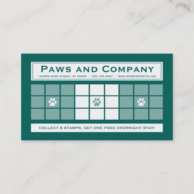 PET SITTING 3dots Loyalty Program Card (Back)