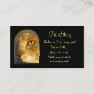 Pet Sitting Business Cards, Cute Cat Business Card