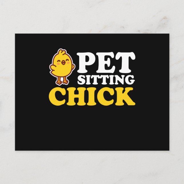 Pet Sitting Chick Petsitting Postcard (Front)