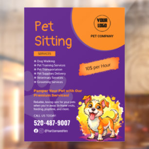 Pet Sitting Custom Window Cling