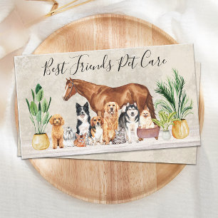 Pet Sitting Dog Cat Horse Elegant Animals  Business Card