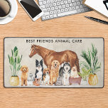 Pet Sitting Dog Cat Horse Elegant Animals Desk Mat<br><div class="desc">Show off your pet care, dog walking, grooming pet business with these elegant and modern horse, dog breeds and cat design pet care business cards and matching accessories. This pet business cards feature watercolor horse, dogs, golden retriever, border collie, beagle, husky malamute and a cute little pomeranian, and poodle, and...</div>
