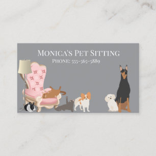 Pet Sitting Dog Cat Training Grooming Daycare Business Card