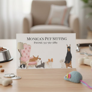 Pet Sitting Dog Cat Training Grooming Daycare Business Card