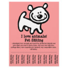 Pet Sitting, Dog Grooming, Walking, Training flyer