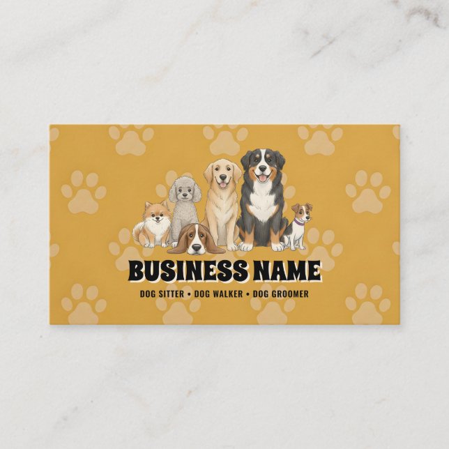 Pet Sitting Dog Walker  Business Card (Front)