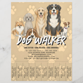 Pet Sitting Dog Walker Custom Promotional QR Code Flyer