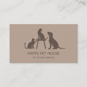 Pet Sitting Dog Walking Cat Veterinarian  Business Card