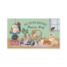 Pet Sitting, Dog Walking, Grooming Business Card