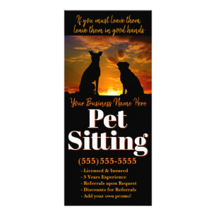 Pet Sitting. Doggy Day Care Custom Advertising Rack Card