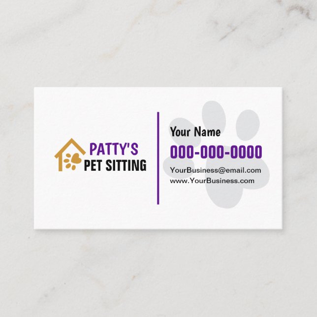 Pet Sitting Double Sided Business Card (Front)
