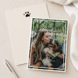 Pet Sitting Photo Thank You Card