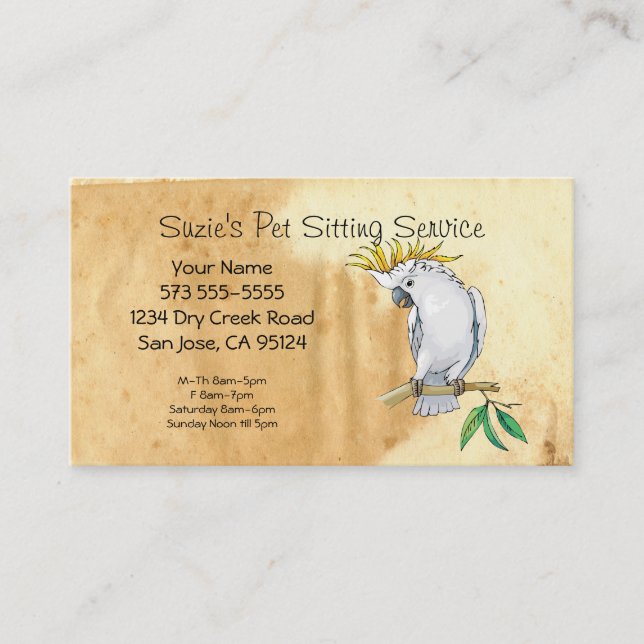 Pet Sitting Service Business Card (Front)