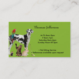 Pet Sitting Service Business Card