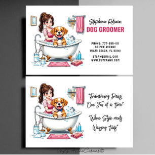 Pet Sitting Service Cute Puppy Business Card