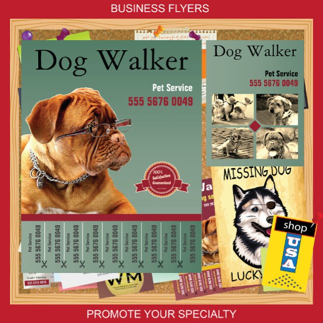 Pet Sitting Service Dog Walker Business Flyer Ad (Creator Uploaded)