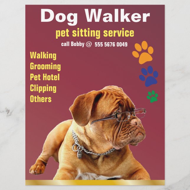 Pet Sitting Service Dog Walker Trustworthy Flyer (Front)