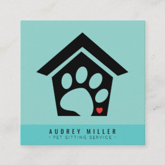 Pet Sitting Service Pet Care Square Business Card