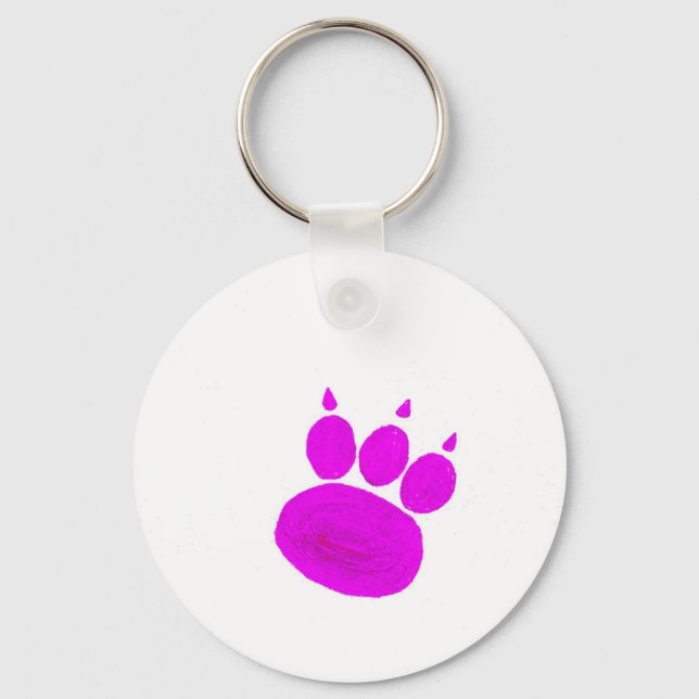 Pet Sitting Services Paw Print Key Ring (Front)