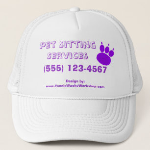 Pet Sitting Services Paw Print Trucker Hat