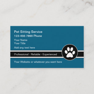 Pet Sitting Simple Paw Print Business Cards