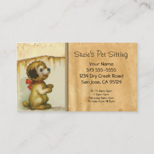 Pet Sitting Vintage Cat Business Card