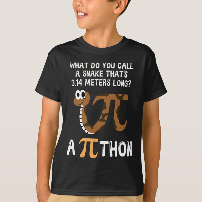 Pet Snake Math Pi Day Python  T-Shirt (Front)