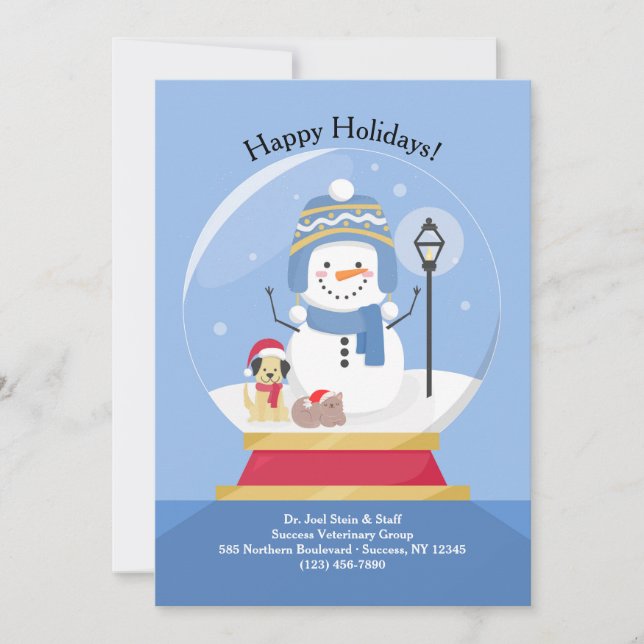 Pet Snow Globe Holiday Card (Front)