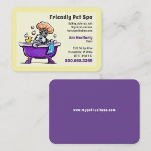 Pet Spa Dog Grooming Schnauzer Bath YW Business Card