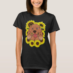 Pet Sunshine Sunflower Dog Owner Dog  Cocker Spani T-Shirt